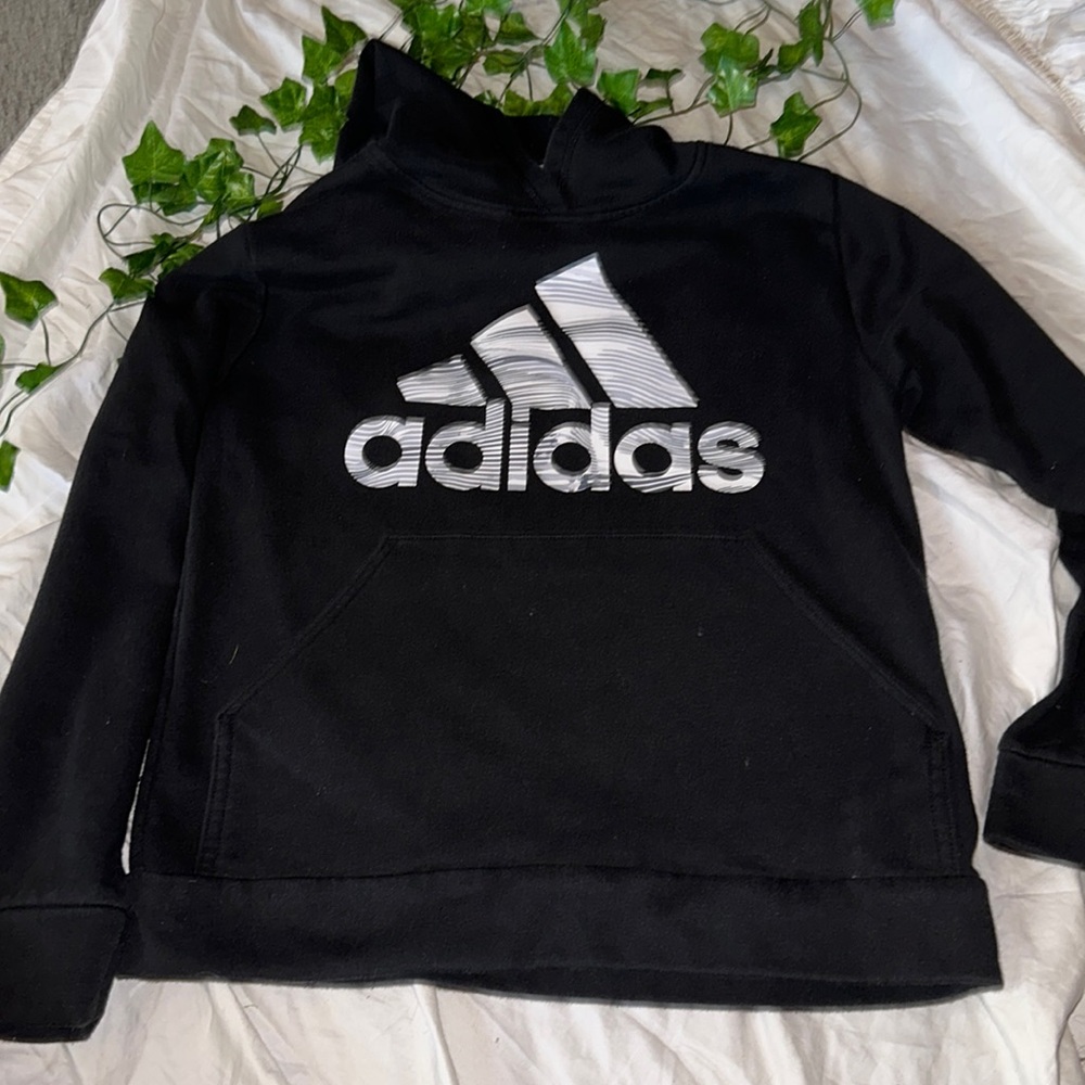 Adidas pullover Hoodie front pocket back to school
